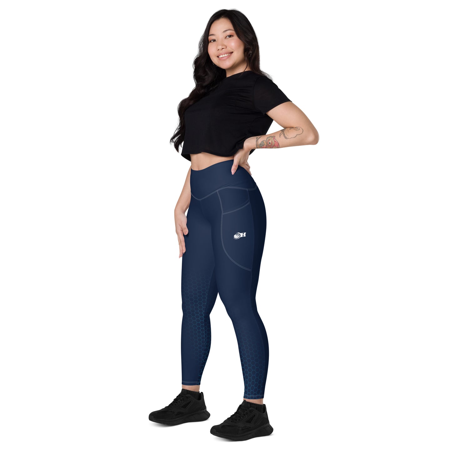 Leggings | Blau | Logo